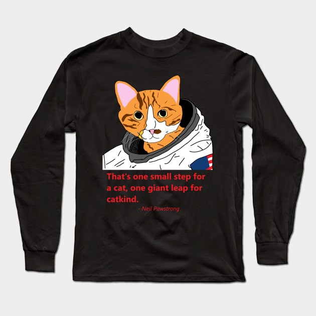 Famous Cats - Neil Pawstrong Long Sleeve T-Shirt by jmtaylor